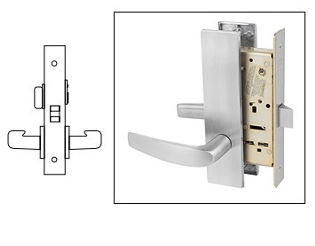 LW1B - B Lever with LW1 Escutcheon